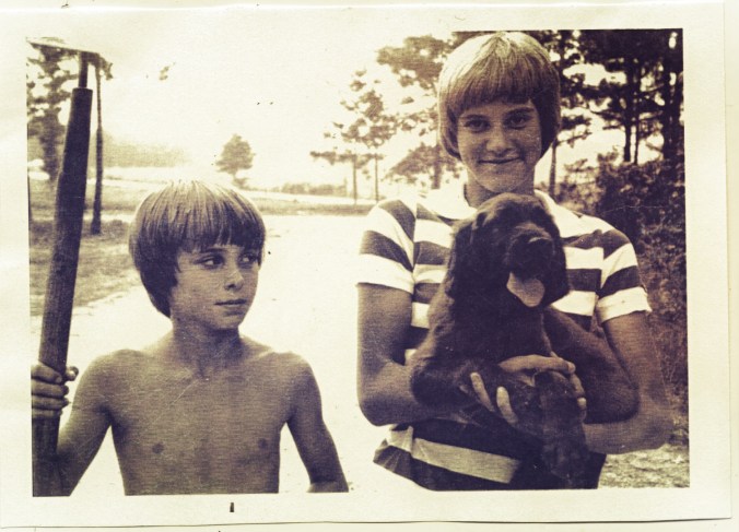 My teen lesbian self in Mississippi with my brother.