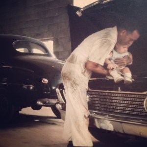 Baby Missouri and her granddad.